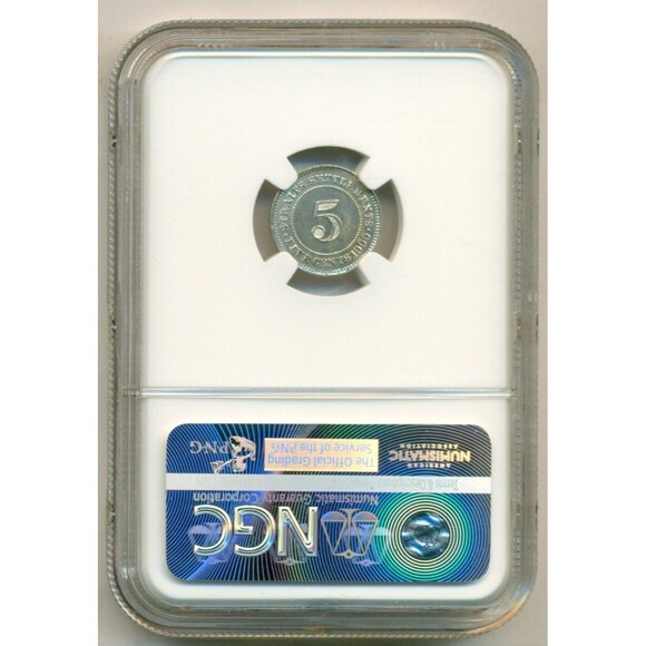 Straits Settlements (Malaysia) Victoria 1900 Silver 5 Cents AU Details NGC - Picture 2 of 4